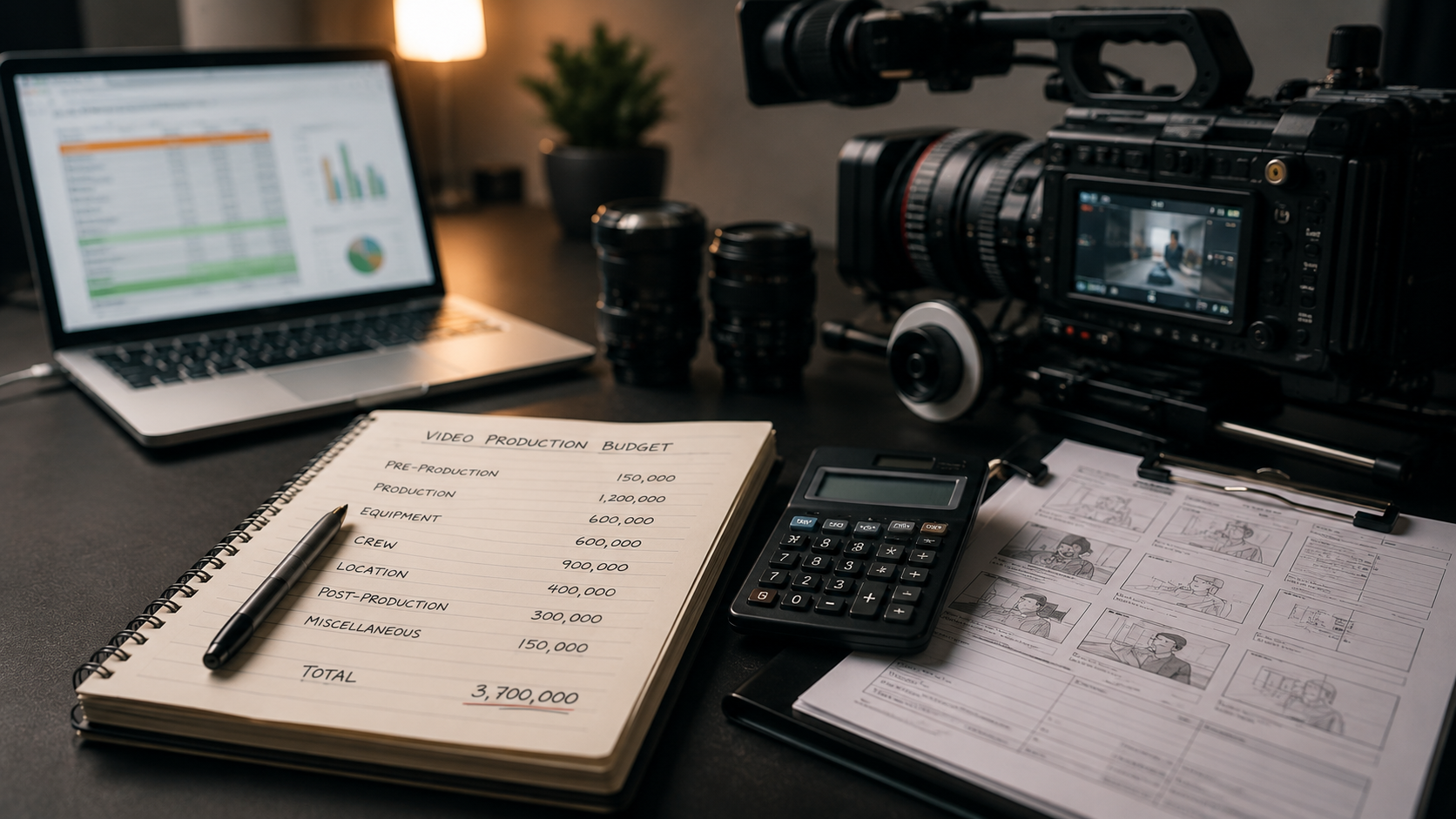 Video production crew filming on set in Lagos